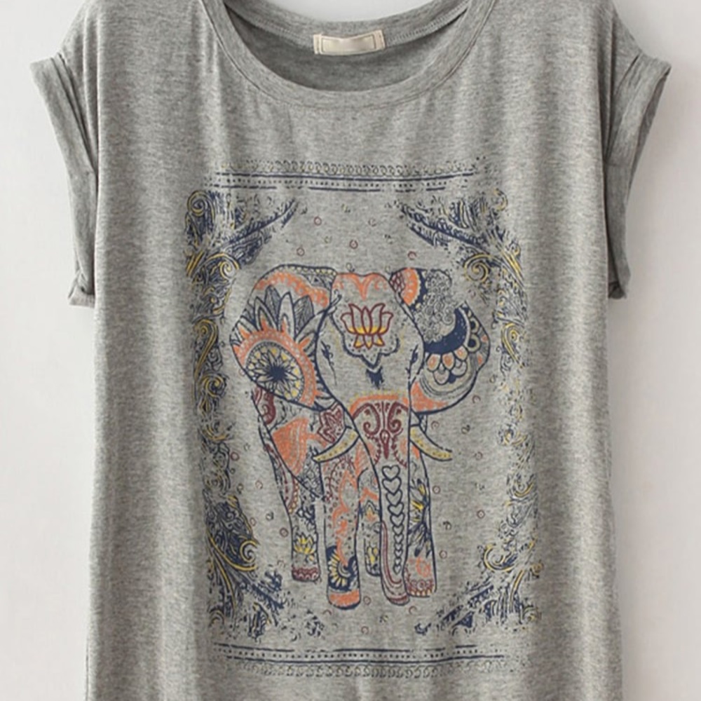 Elephant Print Top